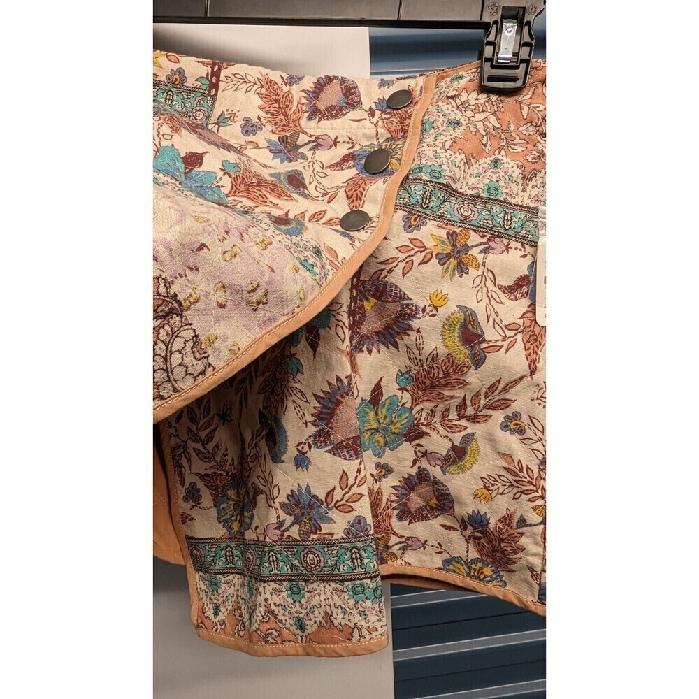 NWT $128 FREE‎ PEOPLE Mad Love Quilted Patchwork Floral Wrap Skirt Size 4 - Picture 2 of 12